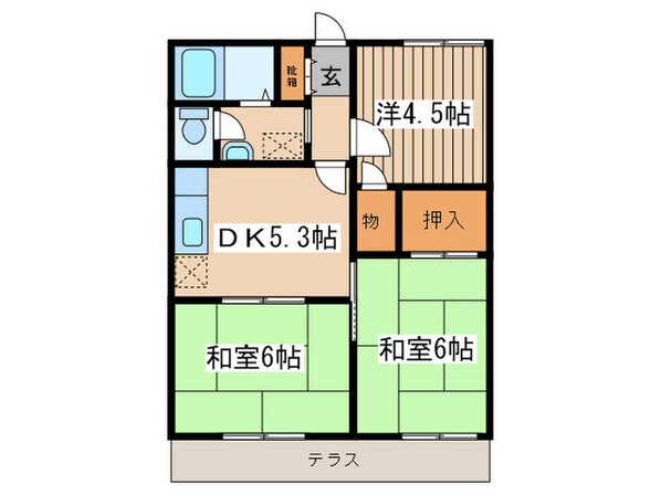 コ－ポハ－レ－の物件間取画像